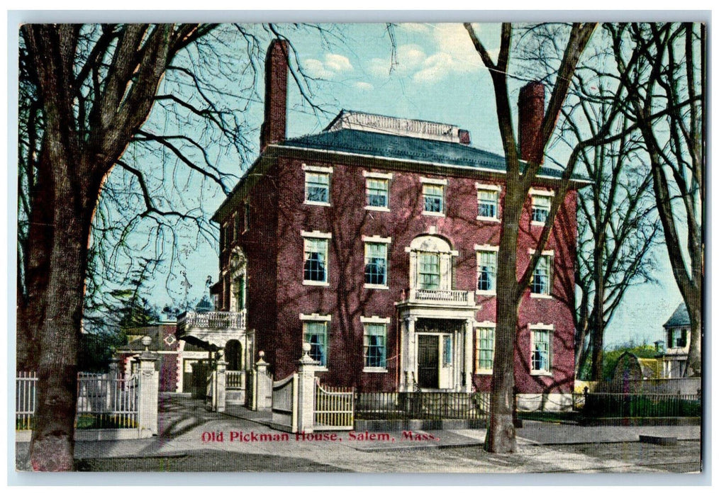 c1910 Front View Old Pickman House Salem Massachusetts MA Antique Postcard