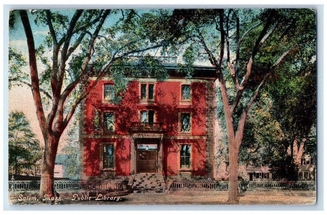 c1910 Public Library Salem Massachusetts MA Antique Unposted Postcard