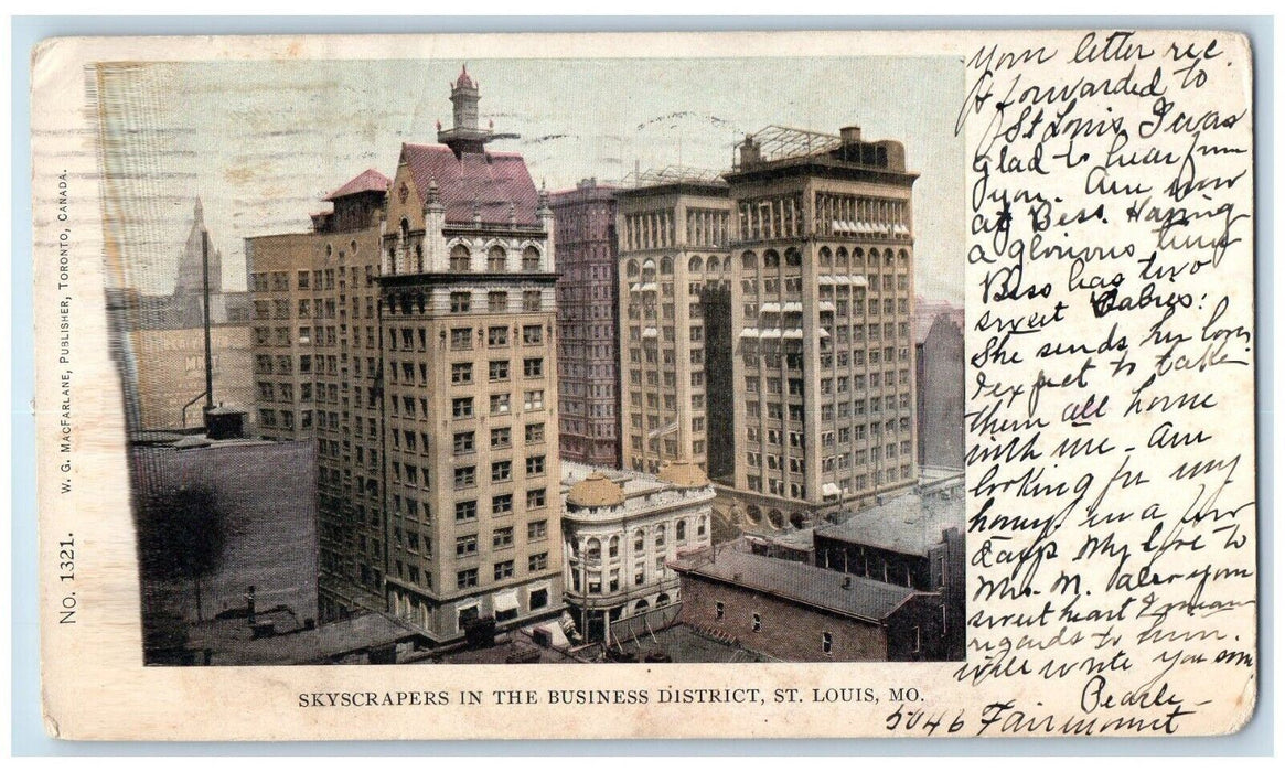 1909 Skyscrapers Business District St. Louis Missouri Vintage Private Postcard