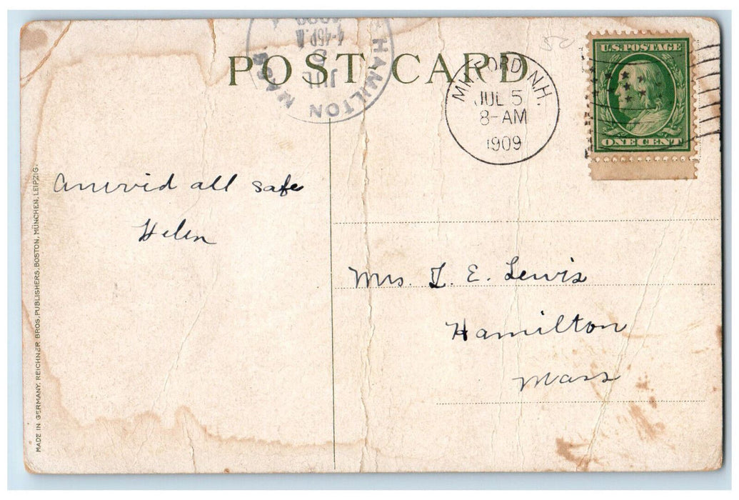 1909 Salem Hospital Salem Massachusetts MA Hamilton MA Posted Postcard