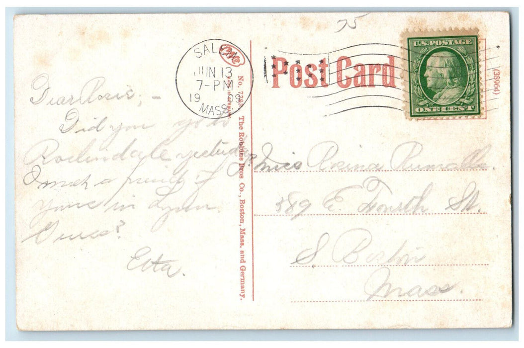 1909 Front View The Court House Salem Massachusetts MA Antique Posted Postcard