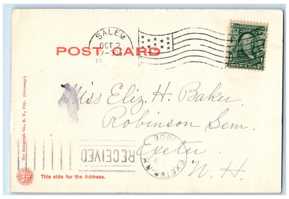 1906 View of Bay and Grounds at Salem Willows Salem Massachusetts MA Postcard