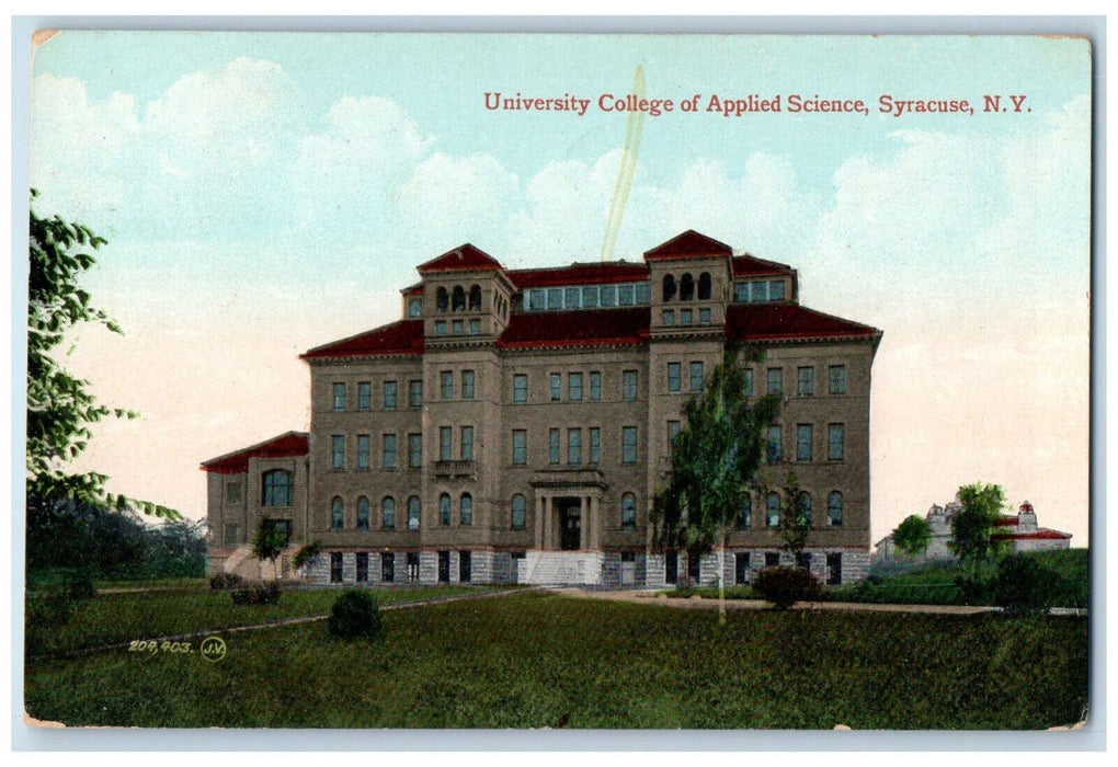 1911 University College of Applied Science Syracuse New York NY Postcard