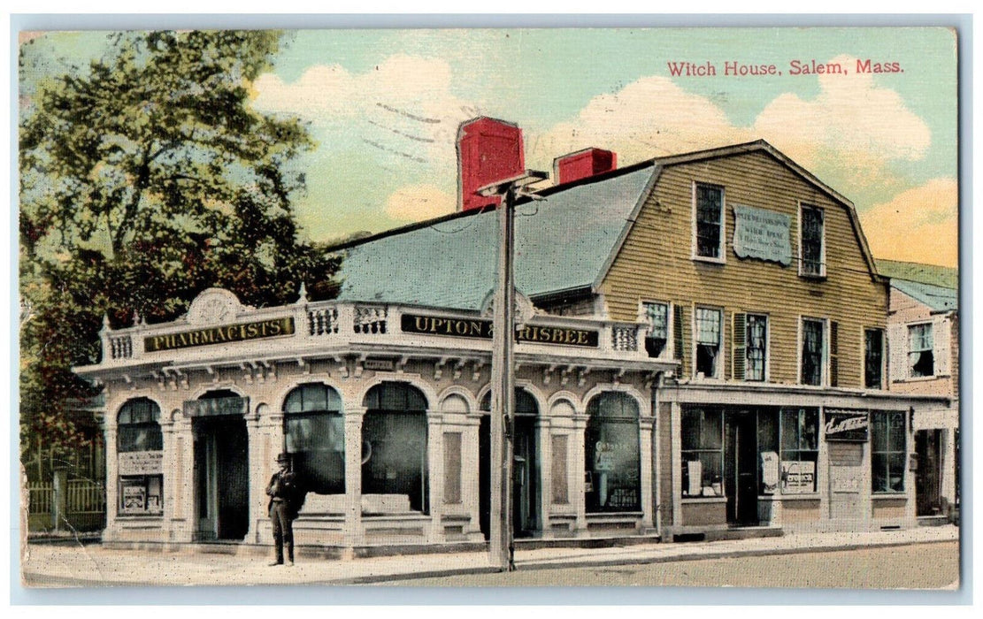 1918 Pharmacists Witch House Salem Massachusetts MA Antique Posted Postcard