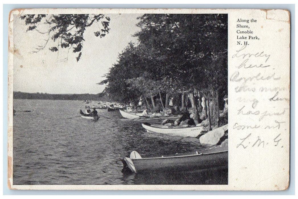 1907 Along The Shore Canobie Lake Park New Hampshire NH Antique Postcard