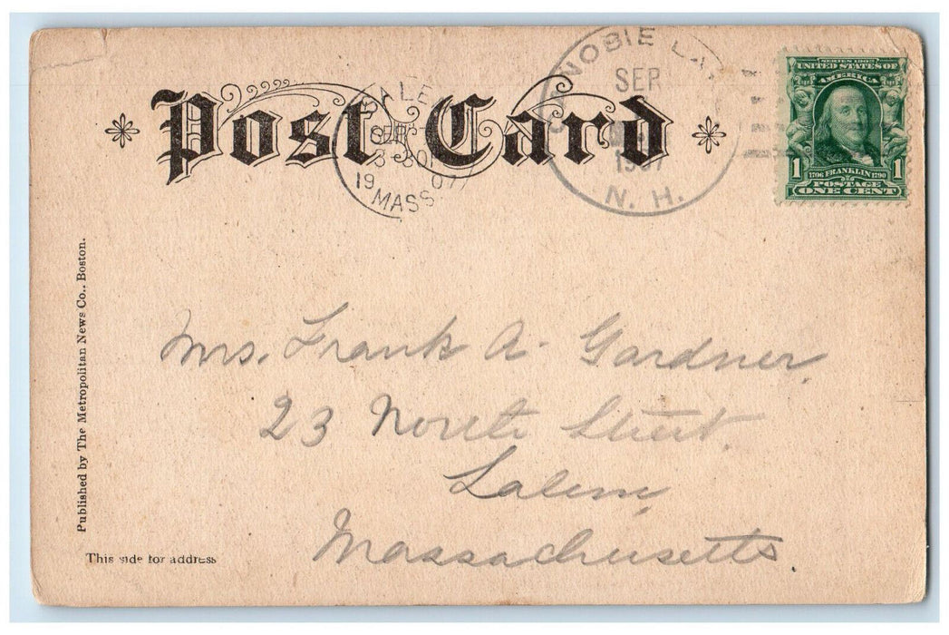 1907 Along The Shore Canobie Lake Park New Hampshire NH Antique Postcard
