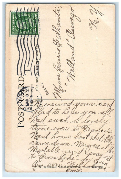 1911 Girls Dormitories Syracuse University Syracuse NY Rudolph Bros. Postcard