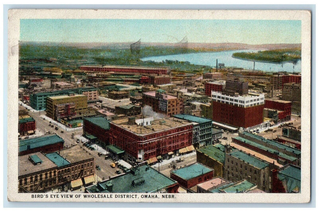 1925 Bird's Eye View Wholesale District Omaha Nebraska Vintage Antique Postcard