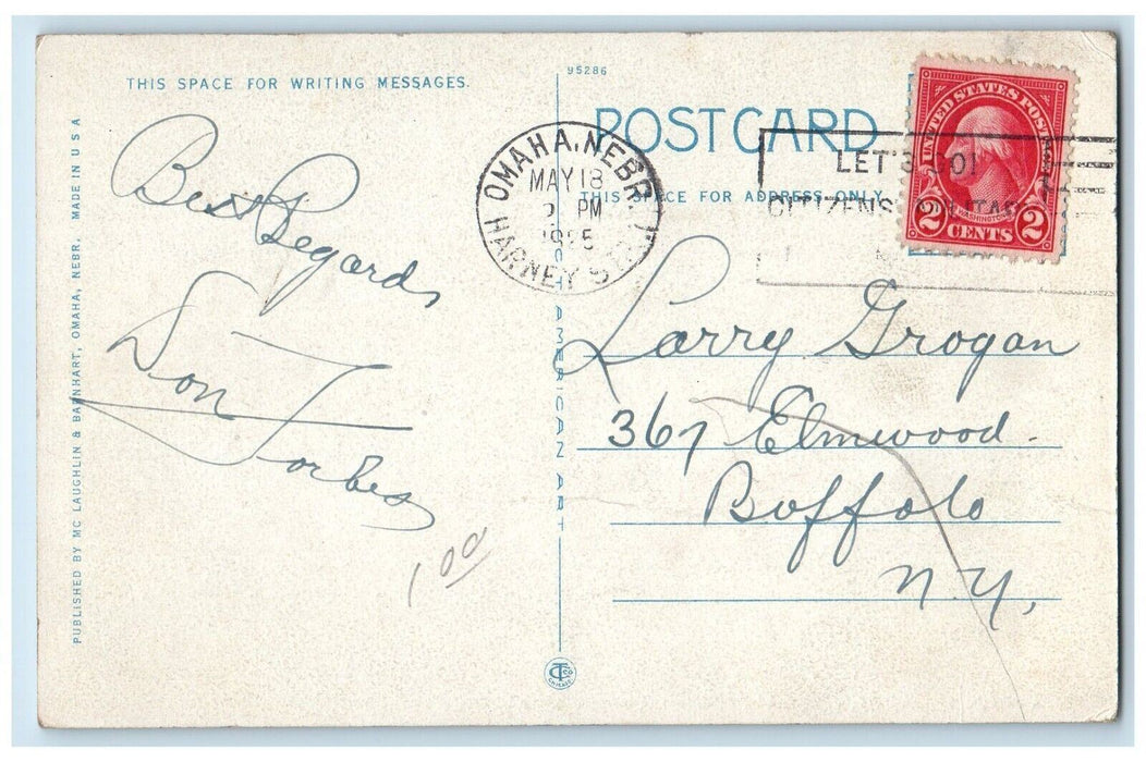 1925 Bird's Eye View Wholesale District Omaha Nebraska Vintage Antique Postcard