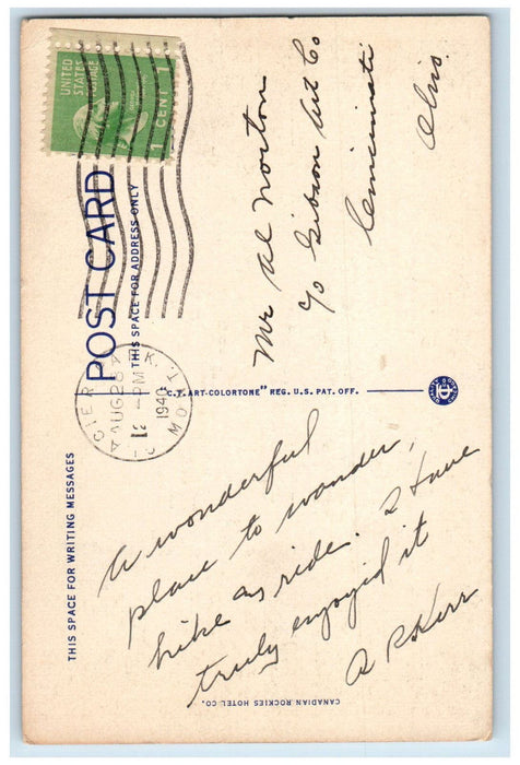 1940 Bertha Lake Waterton Lakes National Park Alberta Canada Postcard