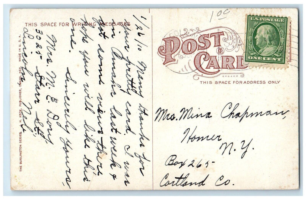 c1910 Exterior View High School Building Omaha Nebraska Stairs Antique Postcard