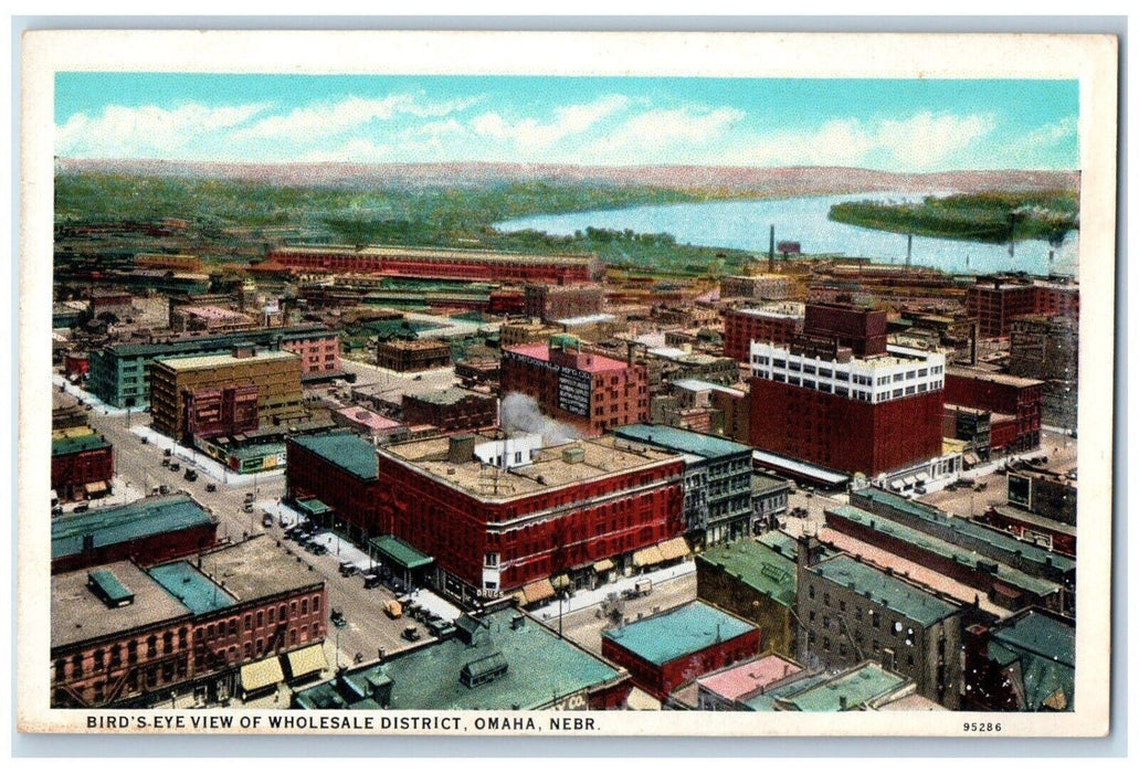 1920 Birds Eye View Wholesale District Building Omaha Nebraska Unposted Postcard