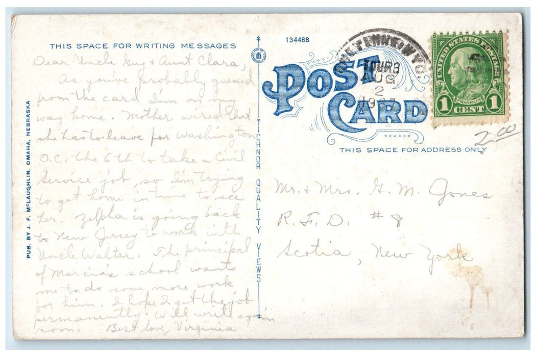 1907 Hotel Edward 16th Davenport Streets Classic Cars Omaha Nebraska NE Postcard