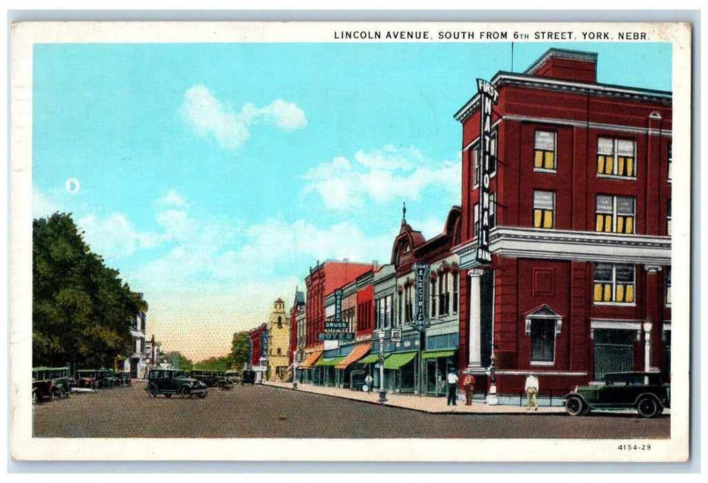1937 Lincoln Avenue South From 6th Street Road York Nebraska NE Antique Postcard