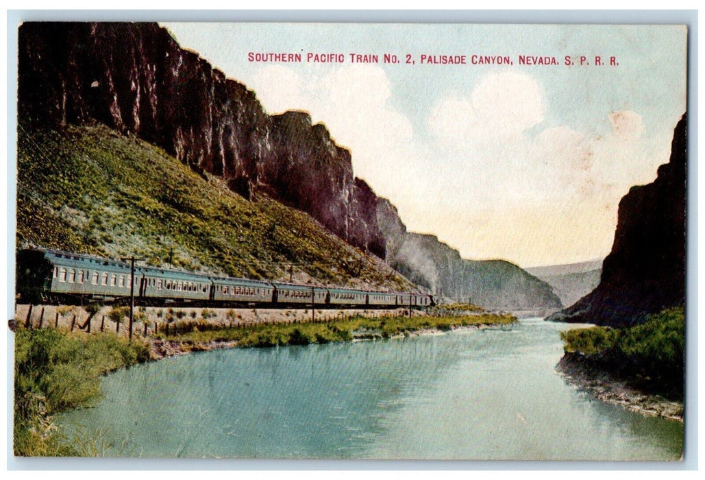 c1910 Southern Pacific Train Number 2 Palisade Canyon Nevada NV Antique Postcard