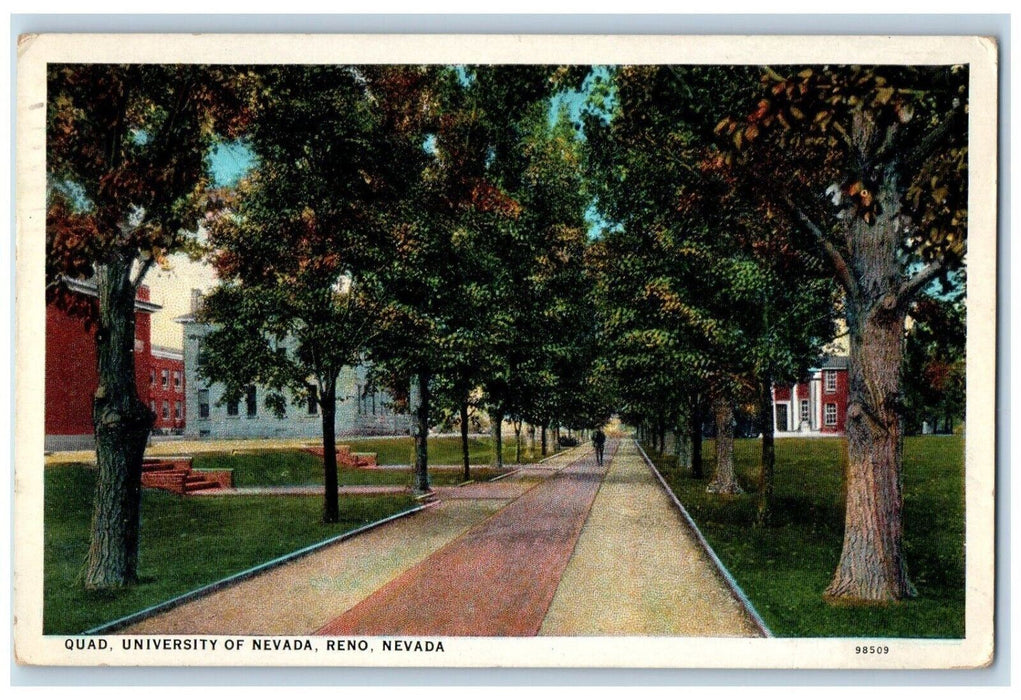 1931 Scenic View Quad University Nevada Reno Nevada NV Vintage Antique Postcard