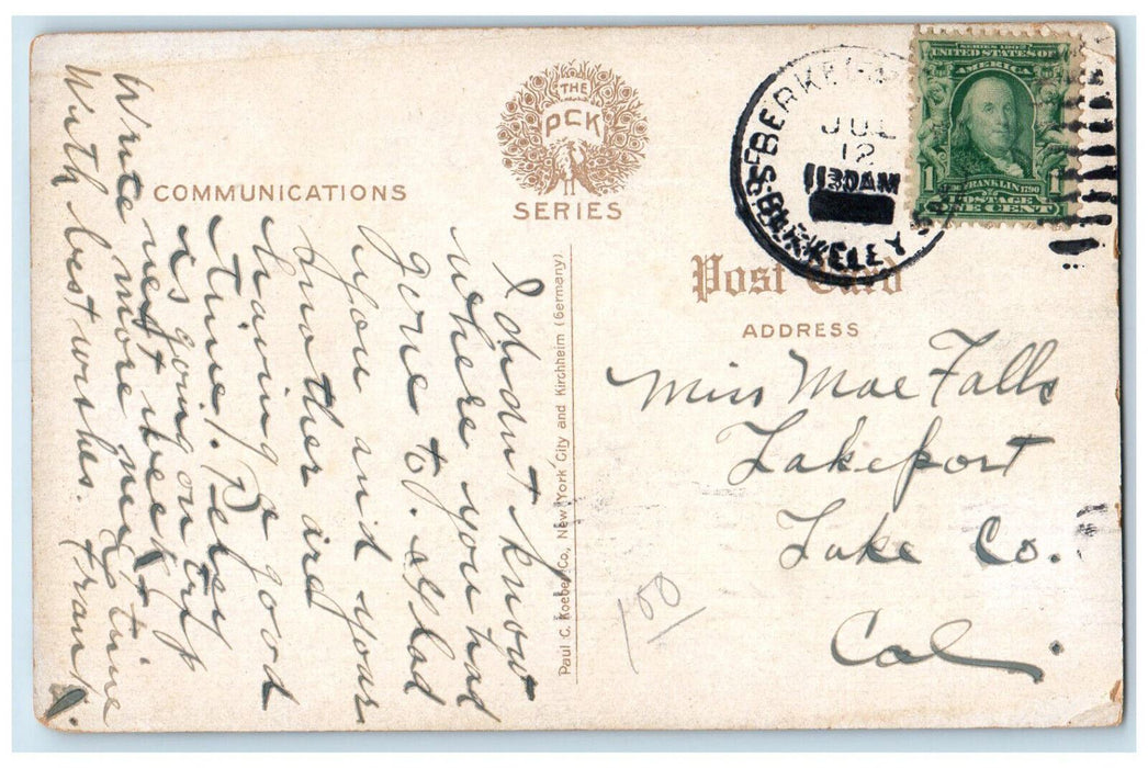 1908 The New Greek Theatre University Of California Berkeley CA Antique Postcard