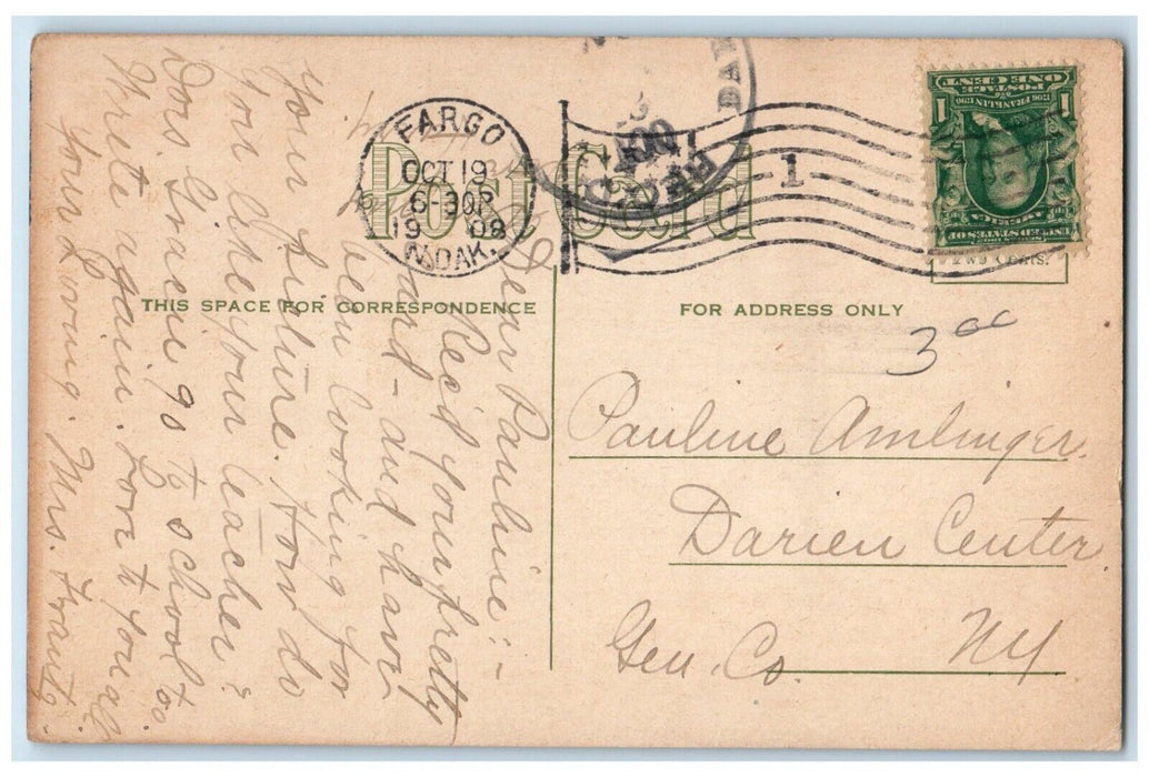 1908 Roadside Norwegian Lutheran Church North Dakota ND Vintage Antique Postcard