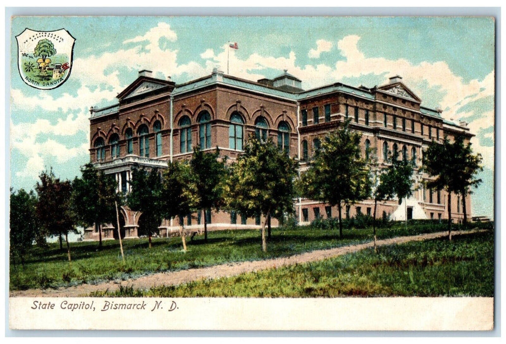 1905 Exterior View State Capitol Building Bismarck North Dakota Antique Postcard