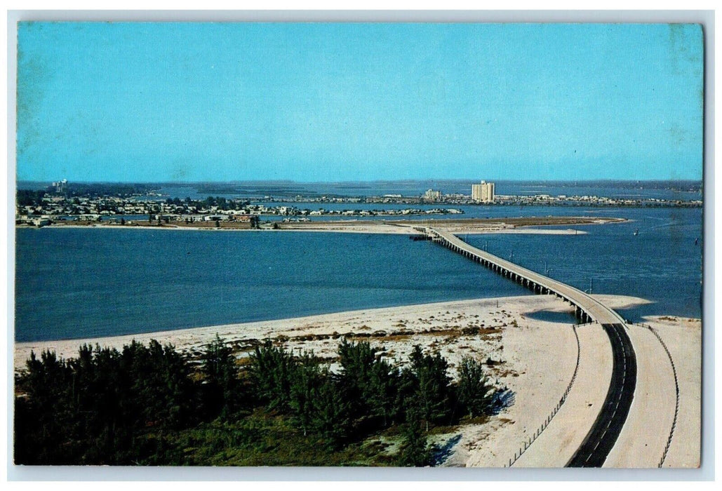 1960 Clearwater Pass Bridge Beach Gulf Beach Pass-A-Grille Florida FL Postcard