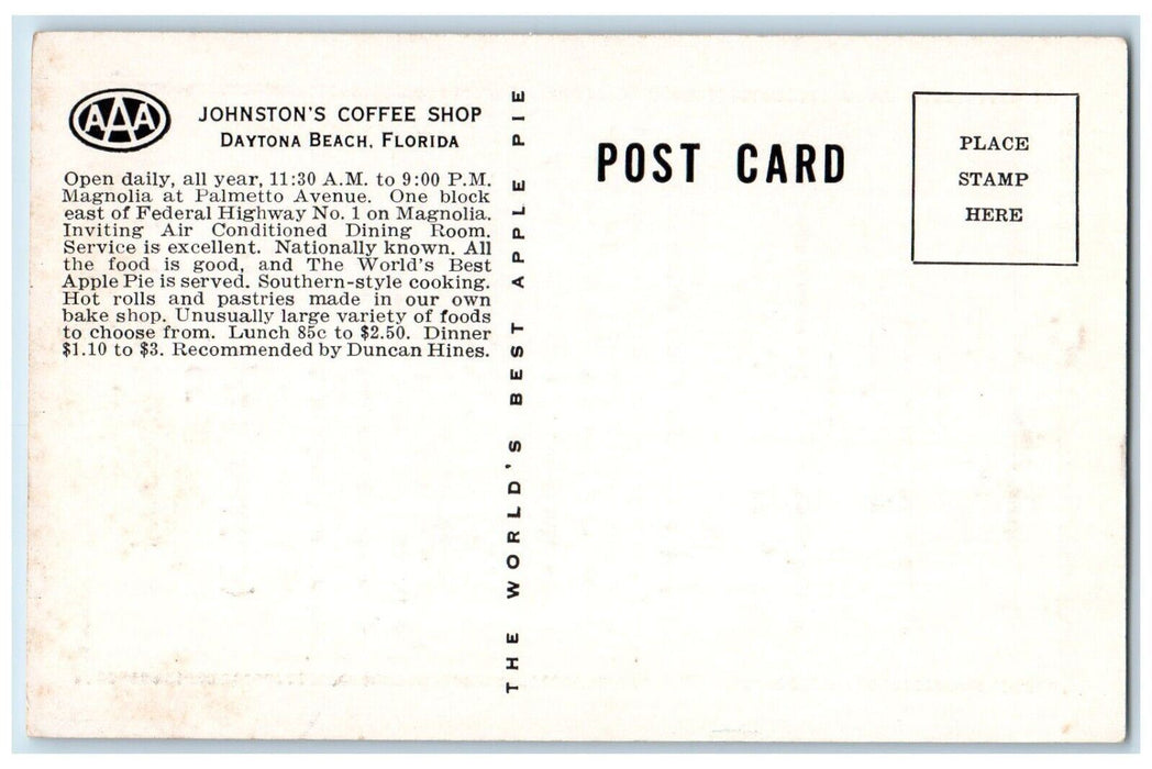 c1940 Sadie Thompson Missionary Downfall Johnston Daytona Beach Florida Postcard