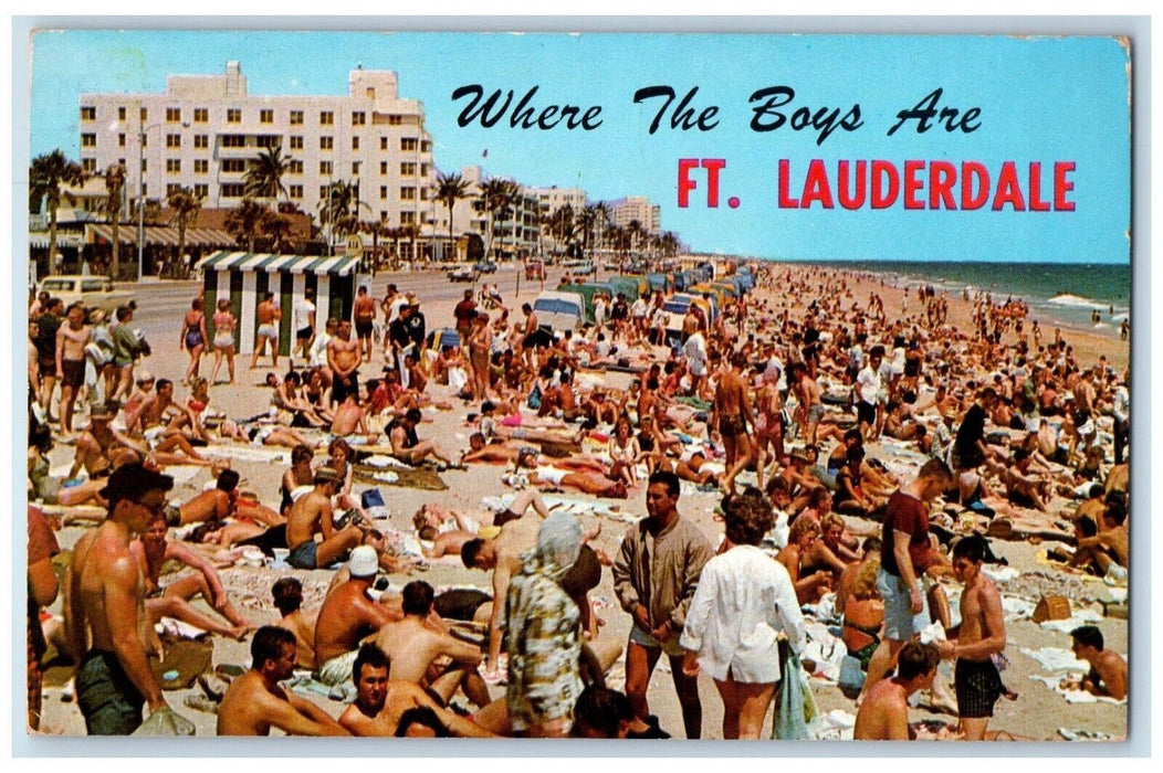 1971 Where The Boys Are Beach Vacation Swimsuit Fort Lauderdale Florida Postcard