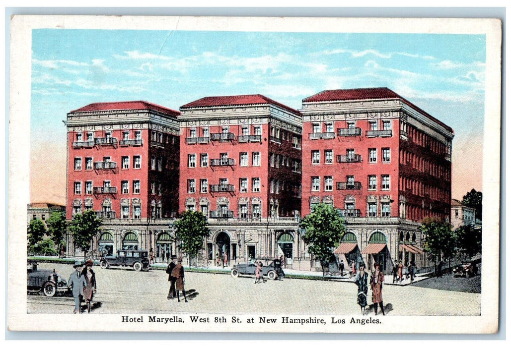 Hotel Maryella West 8th St. At New Hampshire Los Angeles California CA Postcard