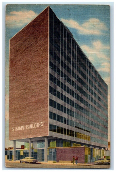 1940 Exterior View Simms Building Street Albuquerque New Mexico Antique Postcard