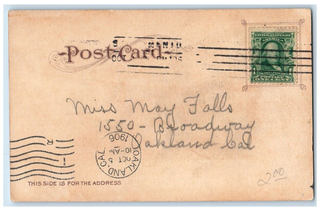 1906 Water Front Canal Ship Boat Canoe Shipyard Sacramento California Postcard