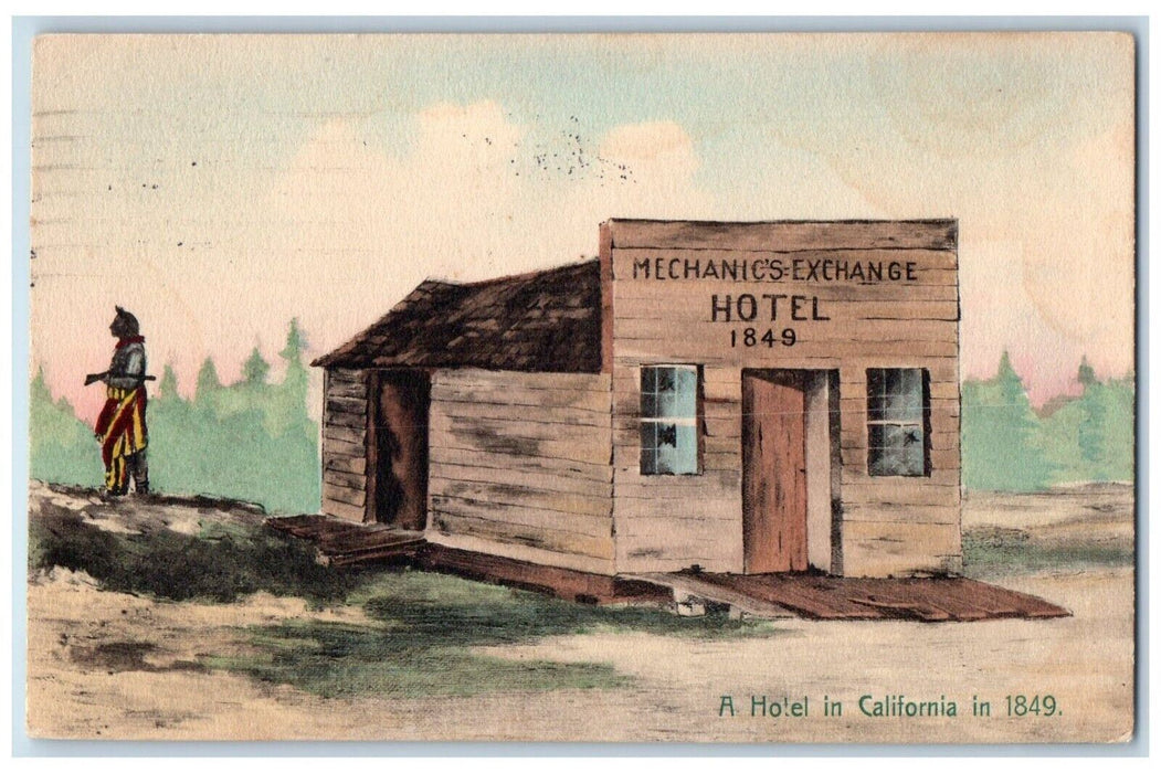 1909 Mechanics Exchange Hotel Exterior Building Sacramento California Postcard