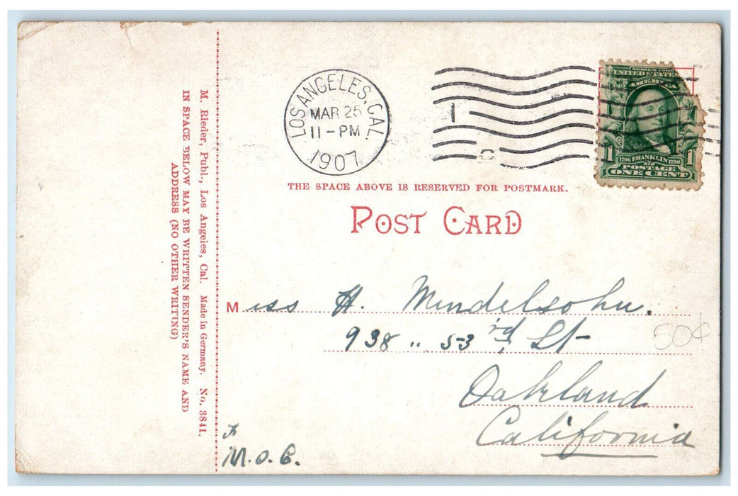 1907 Dining Restaurant Hotel Alexandria Los Angeles California CA  Postcard