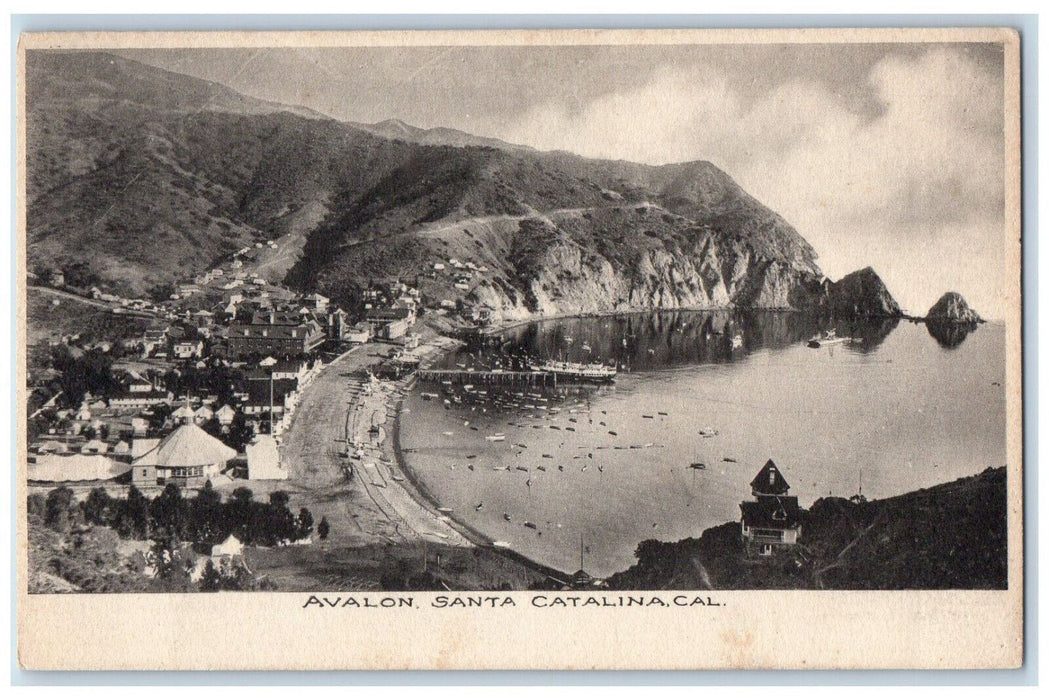 c1905 View Of Avalon Ship On Dock Santa Catalina California CA Antique Postcard