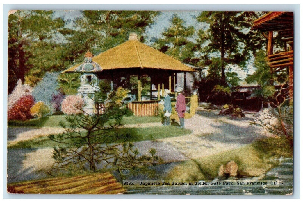 1911 Japanese Tea Garden Golden Gate Park San Francisco California CA Postcard