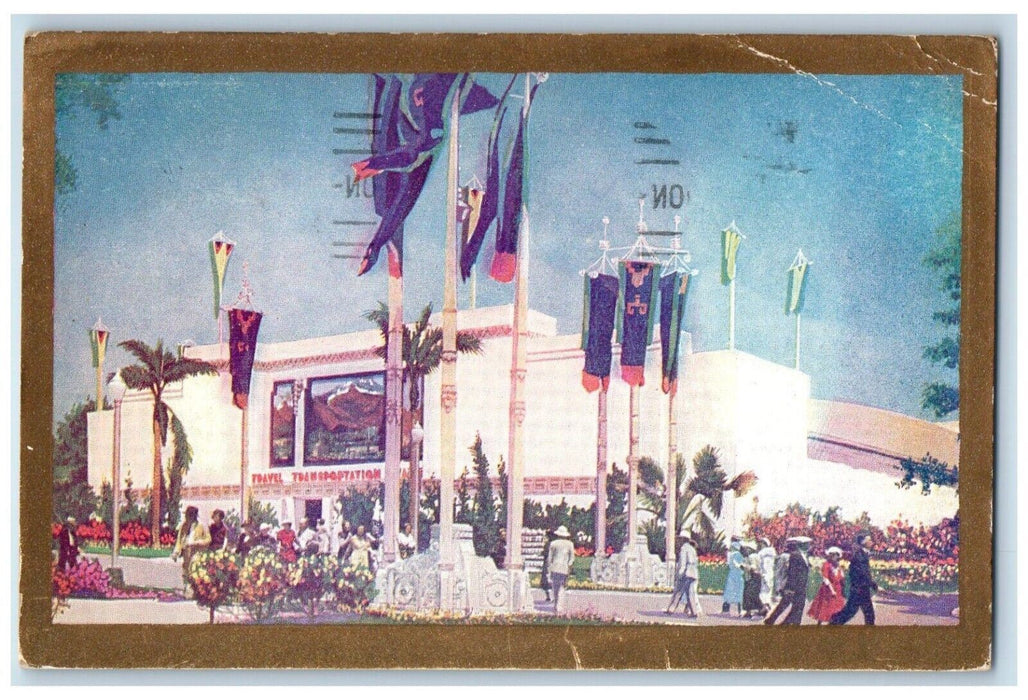 1936 Travel Transportation Building America's Exposition California CA Postcard