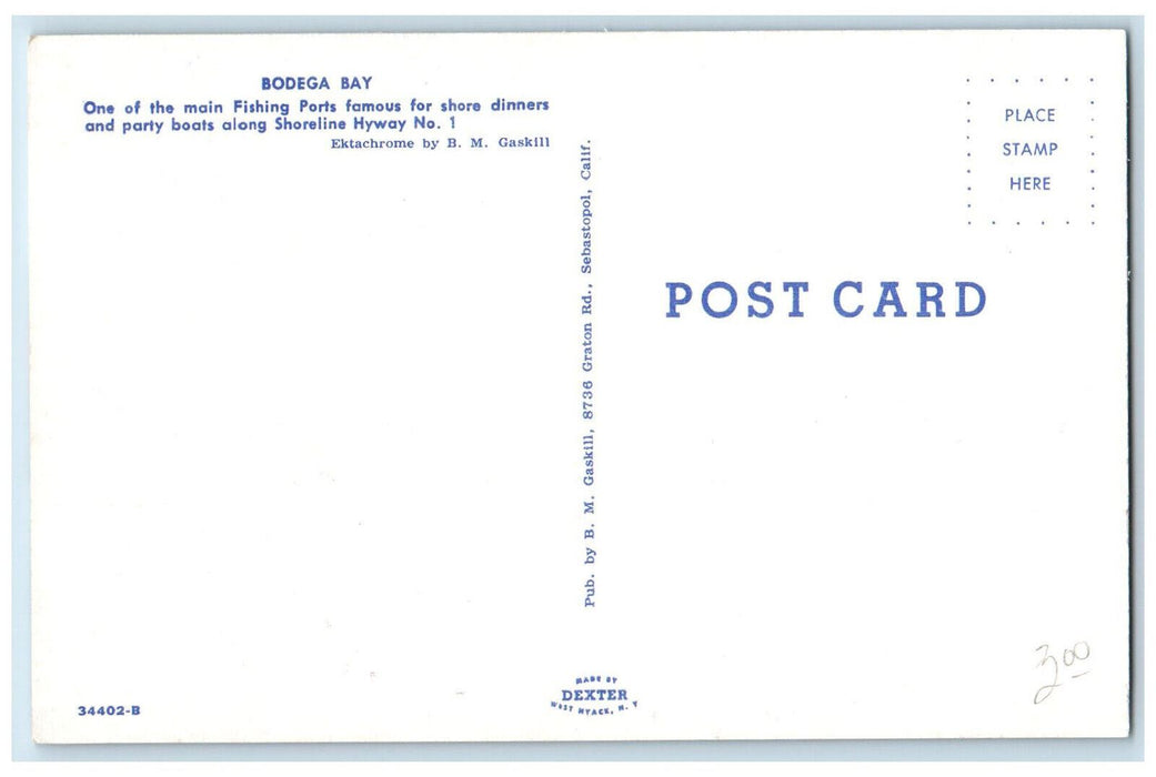 Tides Motel Sea Food Restaurant Bodega Bay Fishing Port California Postcard