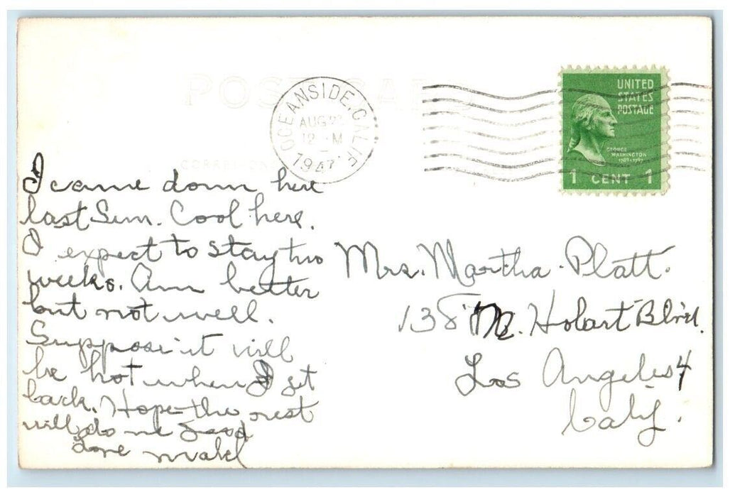 1947 Rosicrucian Fellowship Entrance Oceanside California CA RPPC Photo Postcard