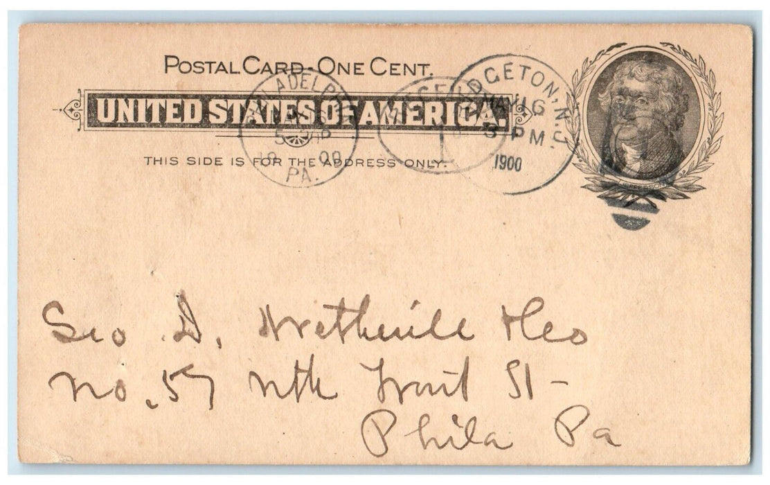 1900 Atlas Paint Ordered Bridgeton New Jersey NJ Philadelphia PA PMC Postal Card