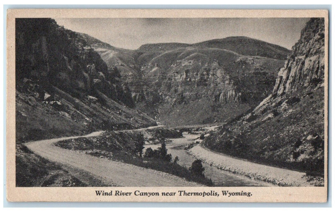 1929 Wind River Canyon Near Thermopolis Wyoming WY Big Medicine Vintage Postcard