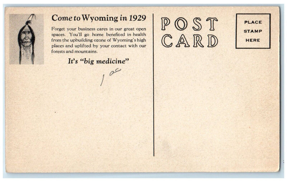1929 Wind River Canyon Near Thermopolis Wyoming WY Big Medicine Vintage Postcard