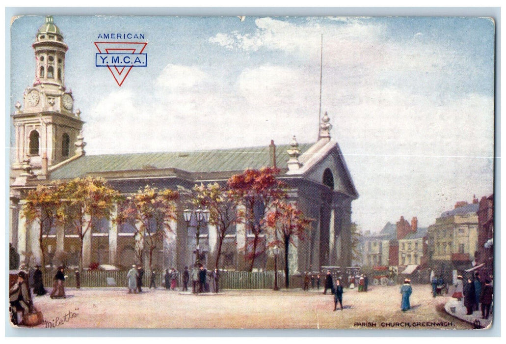 c1910 The Parish Church Greenwich London England Oilette Tuck Art Postcard