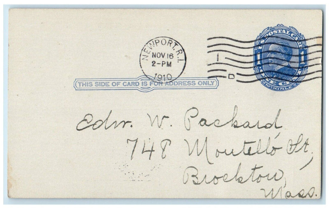 1910 New england Order of Protection Supreme Lodge Newport RI Postal Card