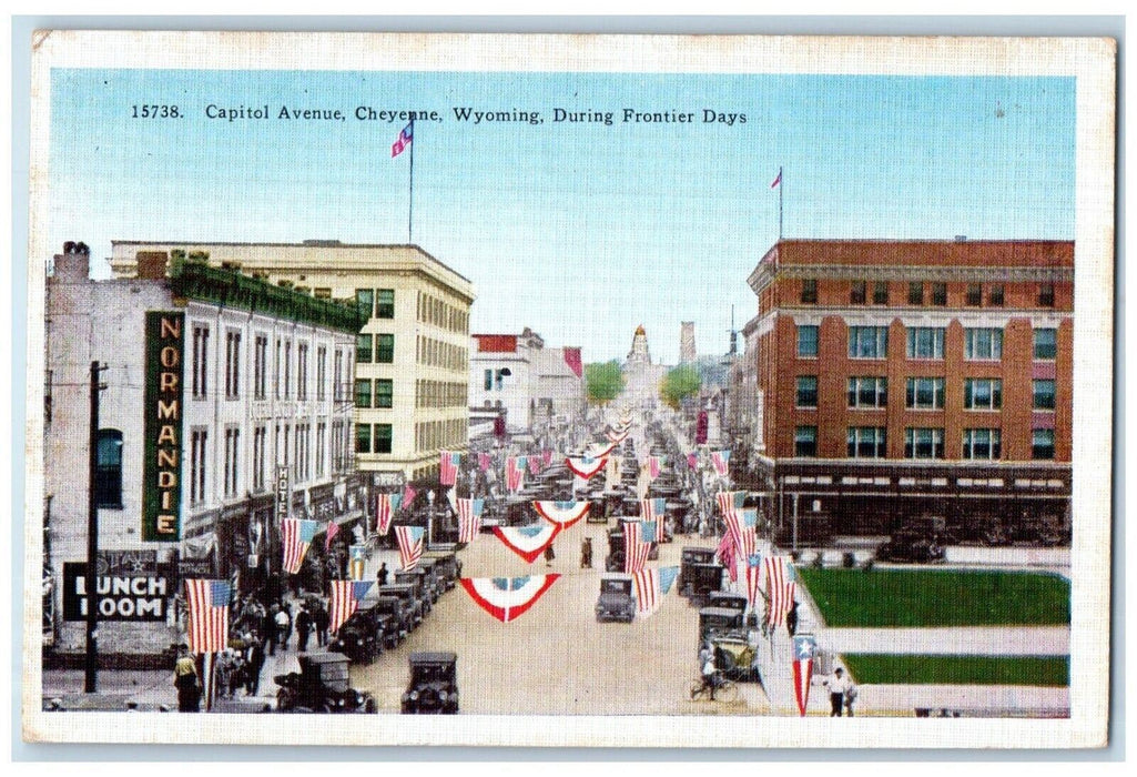 c1940's Capitol Avenue During Frontier Days Cheyenne Wyoming WY Postcard