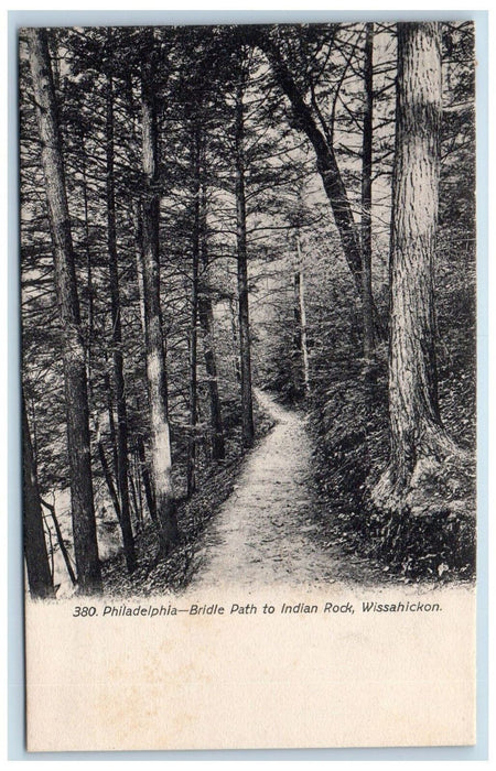 c1905 Bridle Path To Indian Rock Wissahickon Philadelphia PA Antique Postcard