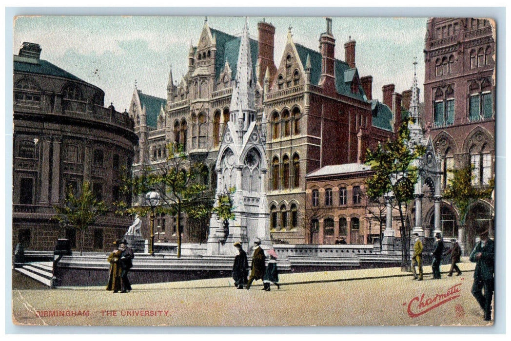 1907 The University Birmingham Charmeite Tuck Art Antique Posted Postcard