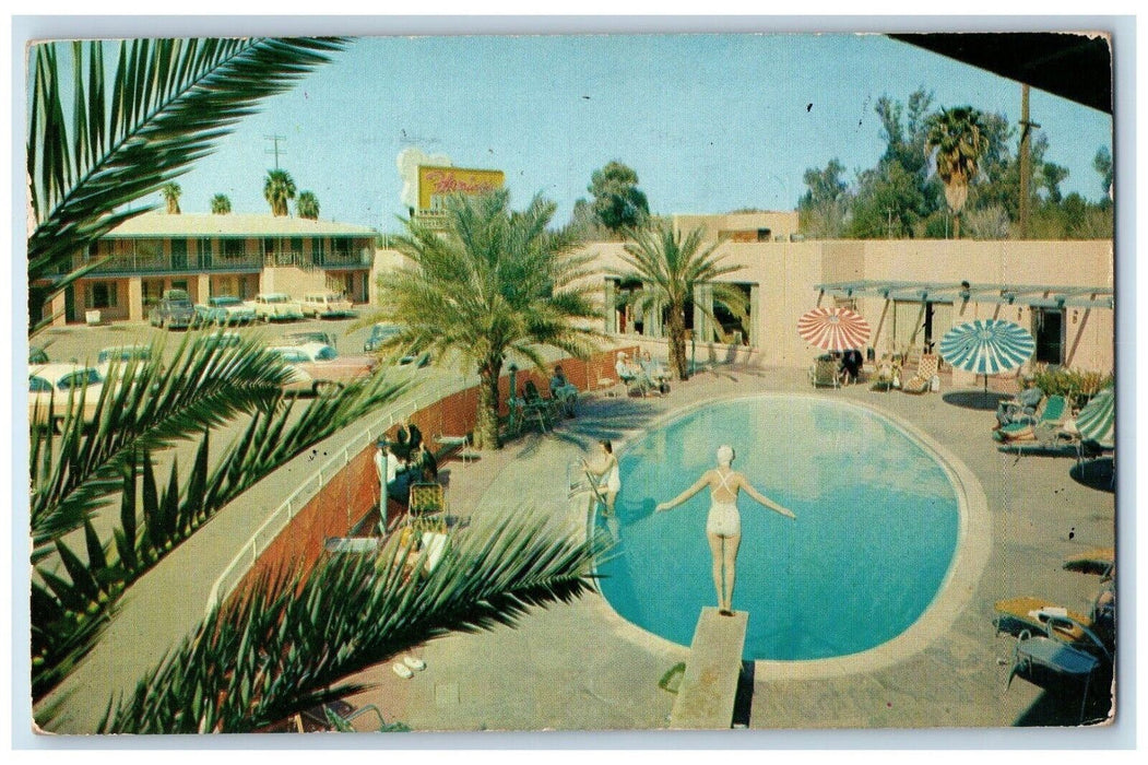 1959 Flamingo  Hotel Van Buren Motor Hotel St. Phoenix Arizona Petley Postcard