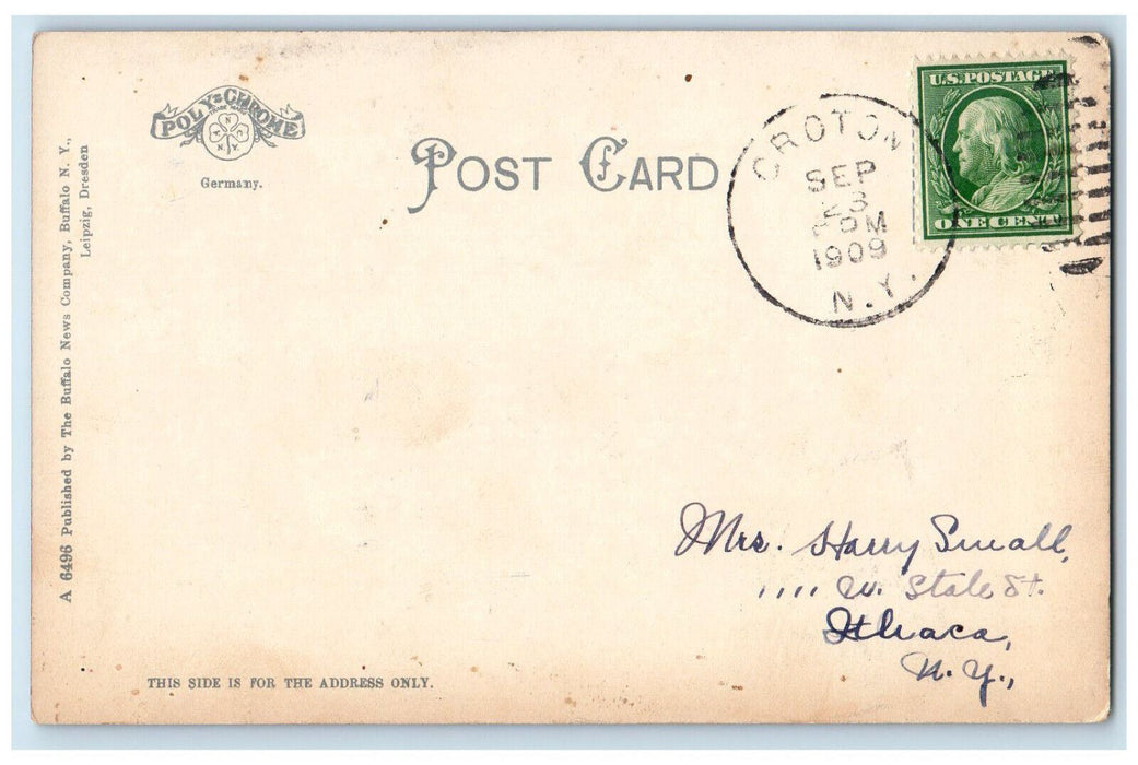 1909 Interior Congregational Church Ithaca New York NY Croton NY Postcard