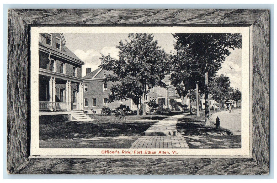 c1910 Officer's Row Fort Ethan Allen Vermont VT Antique RPO Postcard