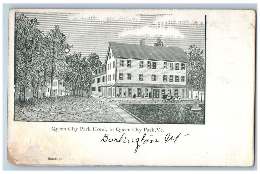 c1905 Queen City Park Hotel in Queen City Park Vermont VT Antique Postcard