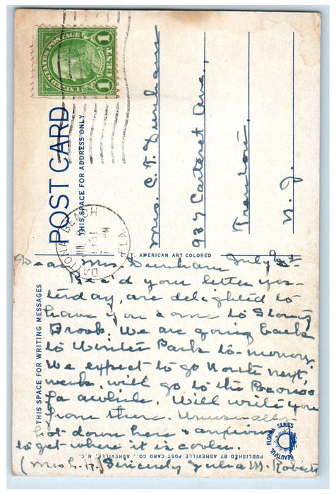 1931 Surf Bathing In The Atlantic Ocean Daytona Beach Florida FL Postcard