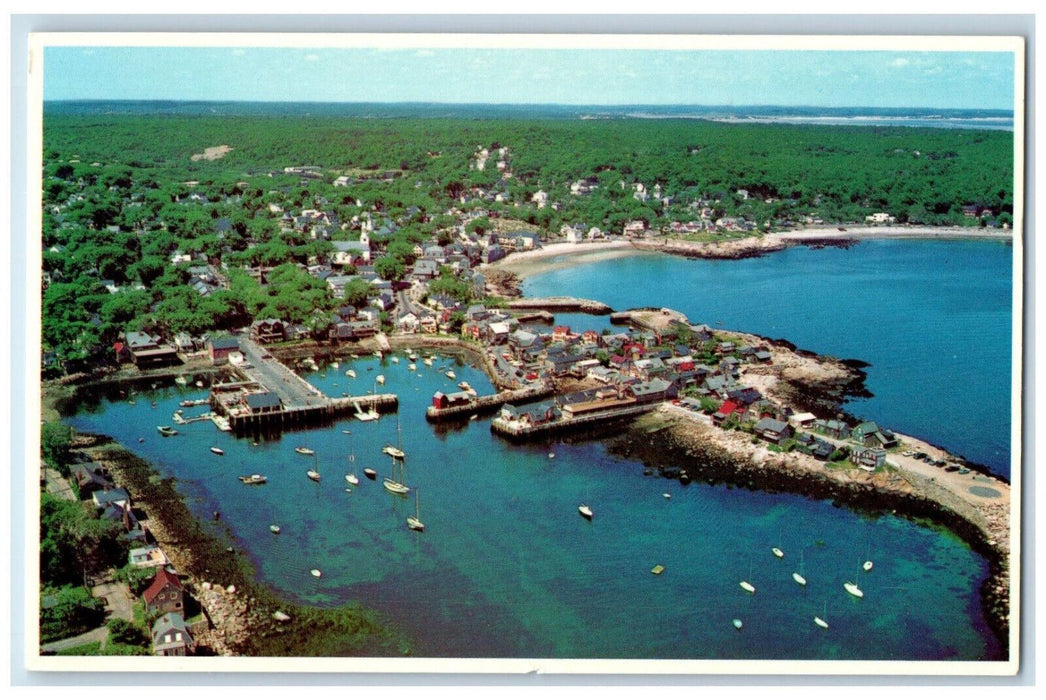 c1960's Aerial View of Bearskin Neck Beach Rockport Massachusetts MA Postcard